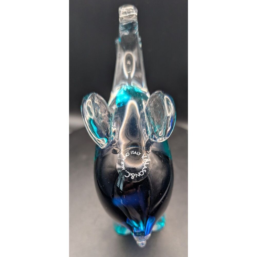 V. Nason & Co Murano Glass Elephant • Blue/Crystal • 5.5x5 in • Italy • UMM Find - Picture 4 of 5